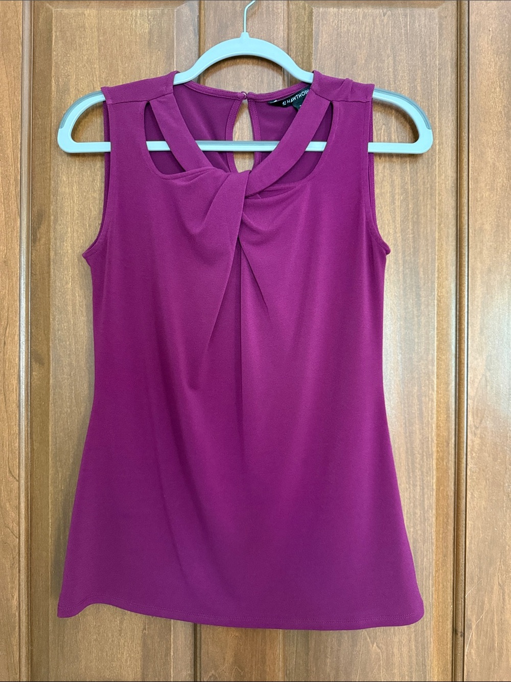 41 Hawthorn Sleeveless Twist-Neck Shell Top - Plum
